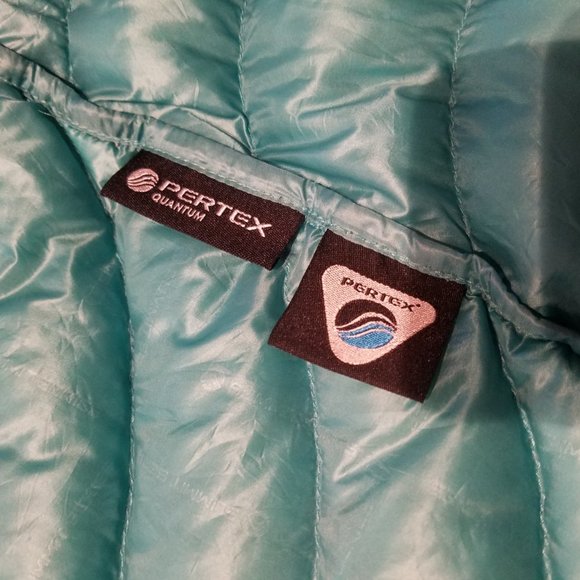 North Face Womens Small Blue Goose Down Puffer Jacket Quilted Winter Puff Coat S - Picture 8 of 9